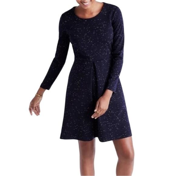 Madewell Gia Marled Fit & Flare Dress Navy Size 4 EUC - Picture 1 of 16